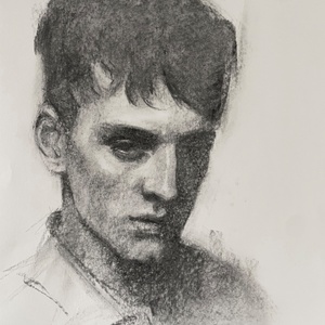 Charcoal on paper, available