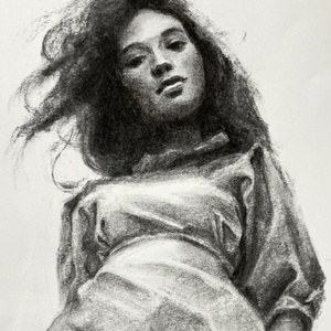 Charcoal on paper. Available