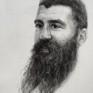 Charcoal on paper, available