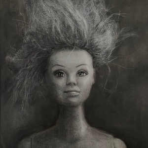 Charcoal on paper, sold
