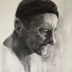 Charcoal on paper, available