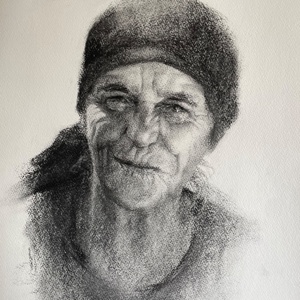 Charcoal on paper, available