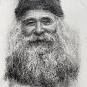 Charcoal on paper, sold