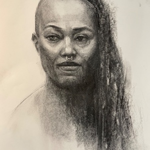 Charcoal on paper, live model drawing, available