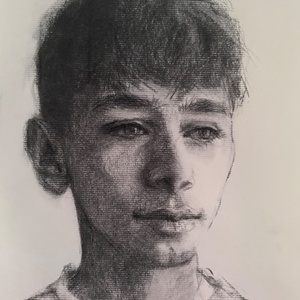 Commission drawing Tekening in opdracht Houtskool op papier