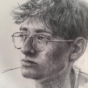 Commission drawing Tekening in opdracht Houtskool op papier