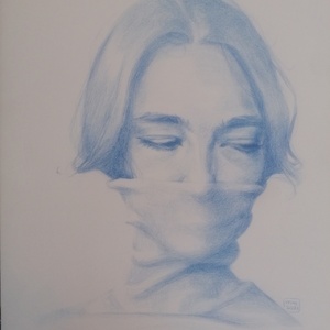 Polychromos drawing Maud Masselink, framed, available