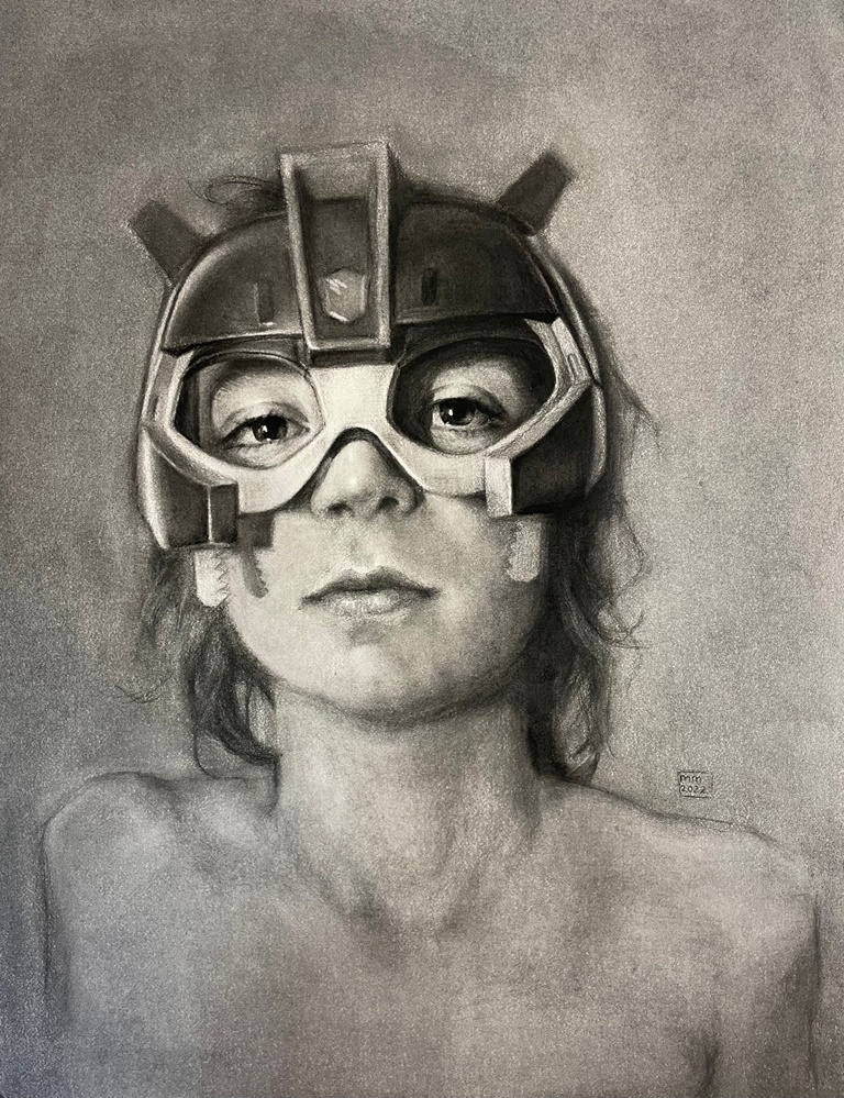 Transformer, charcoal portrait